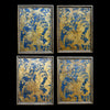 A set of Four 18th Century Spanish Embossed Leather Panels.