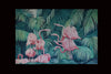Large Scale Balinese Botanical Painting of Flamingos.  Circa 1970