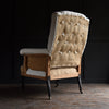 Elegant 19th Century Napoleon III Buttoned High Back Armchair. Upholstery Inclusive.