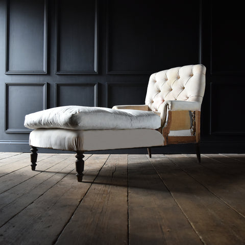 19th Century French Napoleon III Chaise longue, Upholstery Inclusive.
