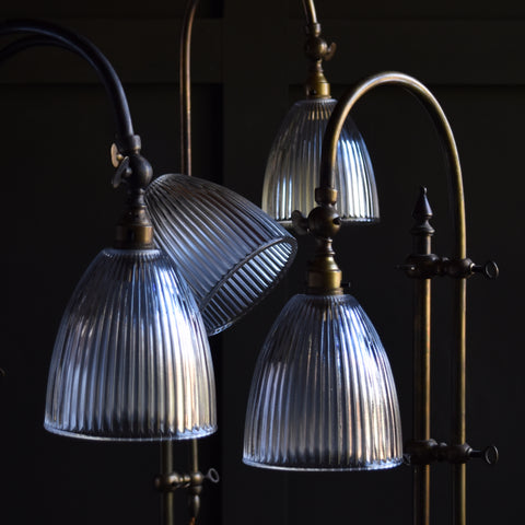 Attractive Vintage Rise and Fall Brass Table Lamps. Circa 1940.