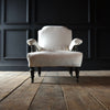 19th Century Ebonised English Library Open Armchair. Upholstery Inclusive