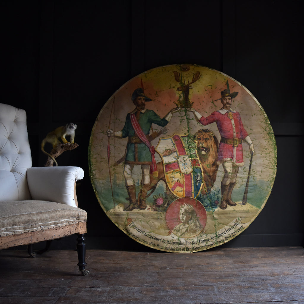 Spectacular Victorian Commemorative Painting on Silk.