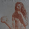 A Fine 19th Century Red Chalk Drawing of a Symbolic Nude Study.