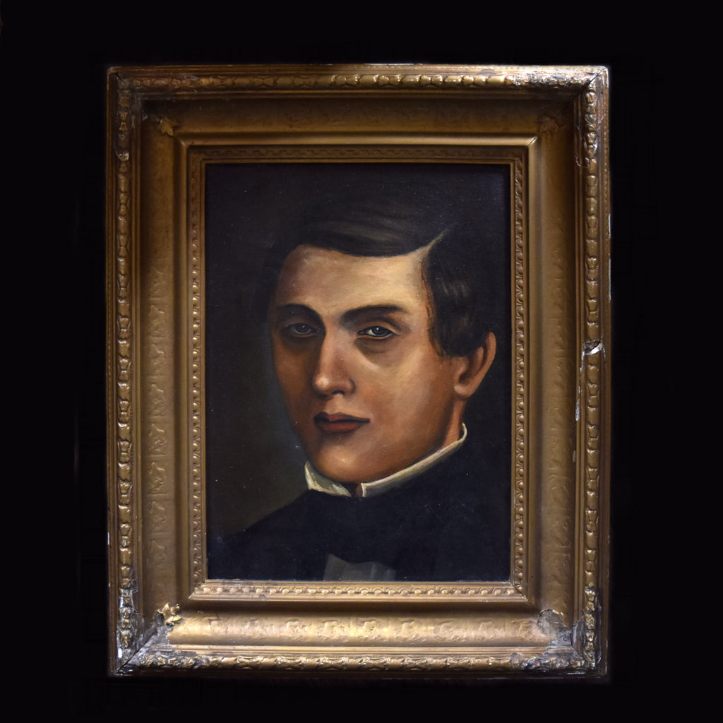 Interesting 19th Century English Folk Art Portrait of the Murderer Harry Leigh.