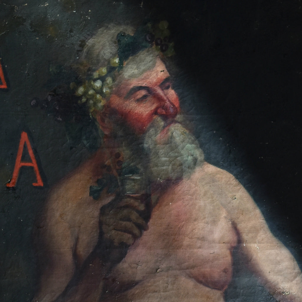 Charming 19th Century French Oil on Canvas  'Bacchus the God of Wine'