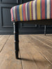 Bespoke Ottoman Upholstered in Robert Kime Turkoman Stripe.