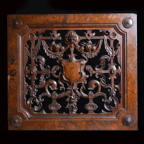Fine 19th Century English Carved Oak Panel.