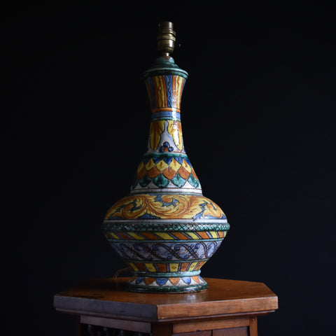 Mid Century Italian Faience Ceramic Lamp.