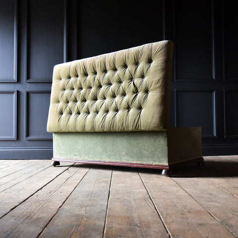 Large 19th Century Button Top Ottoman Seat. Inclusive of Upholstery