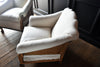 Pair of Serpentine Back English Armchairs, Inclusive of Upholstery **RESERVED**