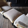 Pair of 19th Century Napoleon III Armchairs and Fitted Stool, Duchess Suite. Inclusive of Upholstery