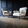 Pair of Scarce Napoleon III Pillow Arm Scroll Back Armchairs. France, 19th Century.