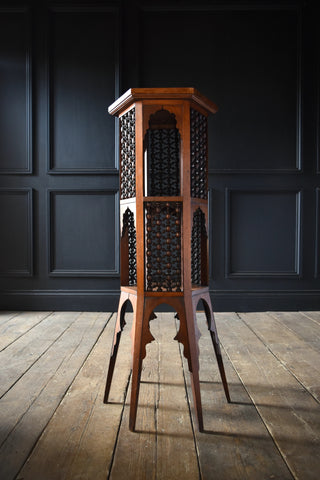 Moorish Hardwood Lamp stand. Liberty's Circa 1920.