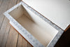 Sarcophagus Ottoman Chest Upholstered in H&S Ticking.