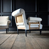 Pair of Scarce Napoleon III Pillow Arm Scroll Back Armchairs. France, 19th Century.