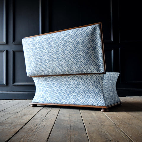 Sarcophagus Ottoman Chest Upholstered in H&S Ticking.