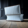 Sarcophagus Ottoman Chest Upholstered in H&S Ticking.