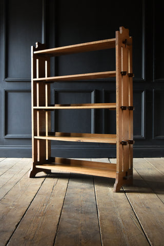 Arts and Crafts Oak Open Bookcase.