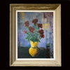 French Expressionist Painting Of Roses. Oil on Canvas, Circa 1950