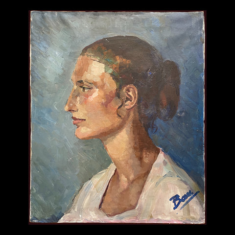 Spanish Portrait of a Young Woman. Circa 1940.