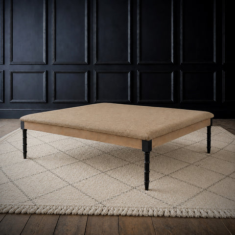 XL Ebonised Bespoke Ottoman 140cm x 140cm.
