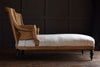 19th Century French Ebonised Chaise Longue. Upholstery inclusive.