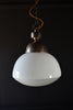 Early 20th century English Ovaloid Opaline Hanging Pendant Light.