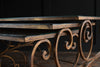 Nest of French Mid-Century Gilded Iron Mirrored Top Tables.