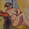 French Impressionist Oil on Canvas of a Recumbent Nude.