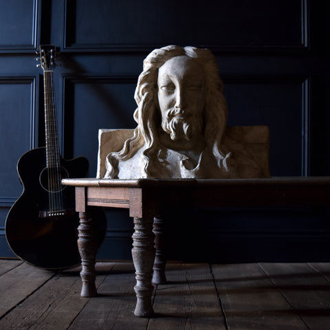 Brilliant and Cool Early 20th Century Oversized Stylised Plaster Sculpture of Christ.