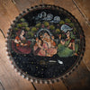 Charming Indian Table with Painted Ganesha Scene.