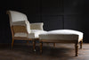 Napoleon III French Scroll Back Armchair with Matching Footstool. Upholstery Inclusive.