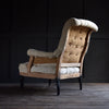 Excellent Pair of Napoleon III Fully buttoned Scrolled Back Armchairs. Upholstery Inclusive.