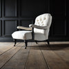 English 19th Century Ebonised Library Armchair. Upholstery Inclusive