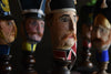A Collection of French Military Paper Mache Hand Puppet Heads, Circa 1910