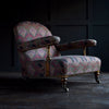 Wonderful Victorian Library Armchair Upholstered in Vintage Liberty Ianthe Fabric.
