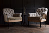 Excellent Pair of Ebonised Napoleon III Buttoned Armchairs. Upholstery Inclusive.