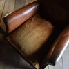 Pair Of French Deco Moustache Back Leather Armchairs.