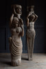 Pair of Beautiful Large Carved Wood Caryatid Figures.