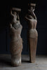 Pair of Beautiful Large Carved Wood Caryatid Figures.