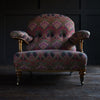 Wonderful Victorian Library Armchair Upholstered in Vintage Liberty Ianthe Fabric.