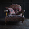 Wonderful Victorian Library Armchair Upholstered in Vintage Liberty Ianthe Fabric.