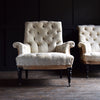 Excellent Pair of Napoleon III Fully buttoned Scrolled Back Armchairs. Upholstery Inclusive.