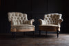 Pair of French 19th Century Ebonised Armchairs. Upholstery Inclusive.