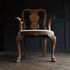 George III Style Walnut Open Armchair.