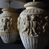 19th Century Italian Earthenware Putti Vase lamp. Pair Available