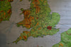 Large Mid 20th Century Pull Map of The British Isles.