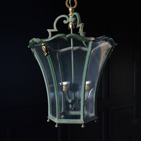 Decorative French Hanging Lantern. Attributed to Gilbert Poillerat.