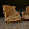 Pair of 19 Century French "Chapeau de Gendarme" Armchairs.  Upholstery Inclusive.